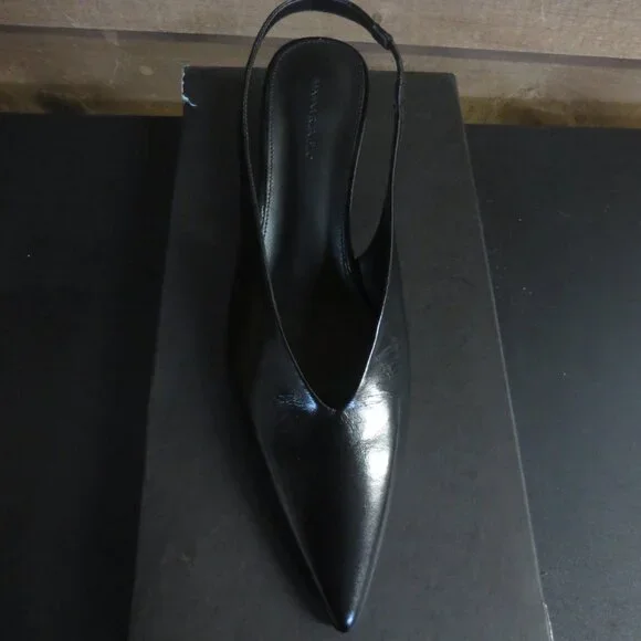 BANANA REPUBLIC SLINGBACK LEATHER PUMP - BLACK - US SIZE 7 - Picture 6 of 9